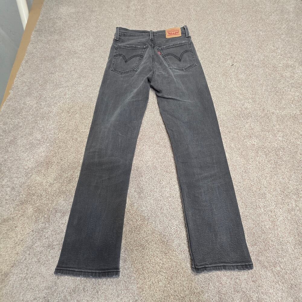 Levi's Wedgie Straight Jeans Size 26 Gray Washed Distressed Ripped Knee Denim